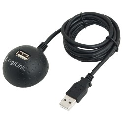 CABLU USB LOGILINK prelungitor, USB 2.0 (T) la USB 2.0 (M), 1.5m, format Docking Station pt. mufa mama, negru, "CU0013B" (timbru