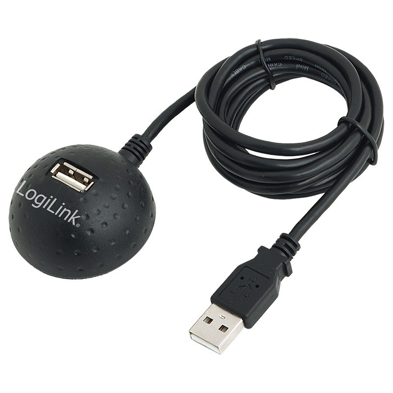 CABLU USB LOGILINK prelungitor, USB 2.0 (T) la USB 2.0 (M), 1.5m, format Docking Station pt. mufa mama, negru, "CU0013B" (timbru