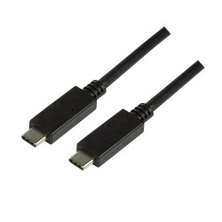 CABLU alimentare si date LOGILINK, pt. smartphone, USB 3.2, USB Type-C (T) la USB Type-C (T), 1m, negru, "CU0129" (timbru verde 
