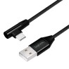 CABLU alimentare si date LOGILINK, pt. smartphone, USB 2.0 (T) la USB 2.0 Type-C (T) la 90 grade, 0.3m, premium, cablu cu implet