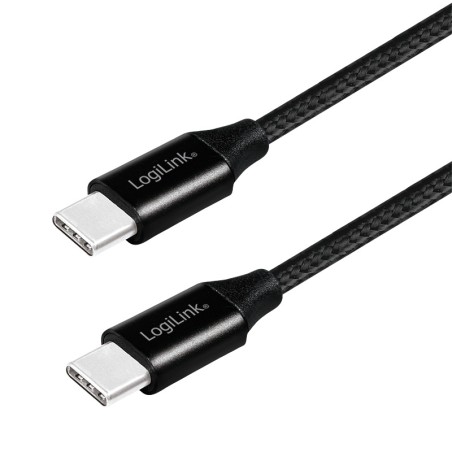 CABLU alimentare si date LOGILINK, pt. smartphone, USB 2.0, USB Type-C (T) la USB Type-C (T), 0.3m, premium, cablu cu impletire 