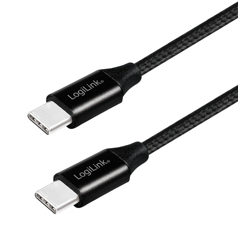 CABLU alimentare si date LOGILINK, pt. smartphone, USB 2.0, USB Type-C (T) la USB Type-C (T), 0.3m, premium, cablu cu impletire 