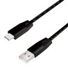CABLU alimentare si date LOGILINK, pt. smartphone, USB 2.0 (T) la USB 2.0 Type-C (T), 1m, premium, cablu cu marcaj metric, negru