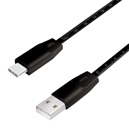 CABLU alimentare si date LOGILINK, pt. smartphone, USB 2.0 (T) la USB 2.0 Type-C (T), 1m, premium, cablu cu marcaj metric, negru