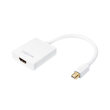 CABLU video LOGILINK, adaptor Mini-DisplayPort (T) la HDMI (M), 15cm, rezolutie maxima 4K UHD (3840 x 2160) la 30 Hz, alb, "CV00