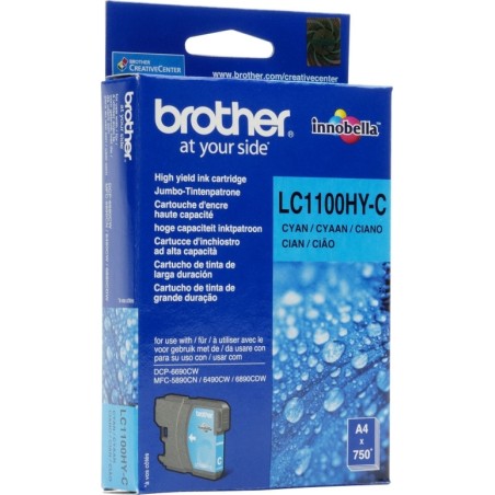 Cartus Cerneala Original Brother Cyan, LC1100HYC, pentru DCP-6690|MFC-5895|MFC-6490|MFC-6890, 750, (timbru verde 0.15 lei), "LC1