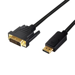 CABLU video LOGILINK, adaptor DisplayPort (T) la DVI-D DL (T), 1m, conectori auriti, rezolutie maxima Full HD (1920 x 1080) la 6