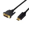 CABLU video LOGILINK, adaptor DisplayPort (T) la DVI-D DL (T), 1m, conectori auriti, rezolutie maxima Full HD (1920 x 1080) la 6