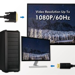 DisplayPort cable, DP 1.2 to DVI, 5m "CV0133" (timbru verde 0.8 lei)