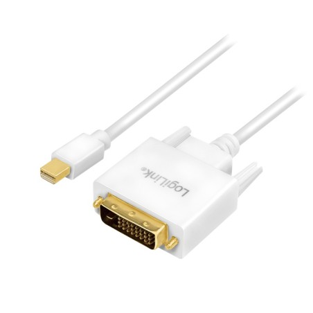 CABLU video LOGILINK, adaptor Mini-DisplayPort (T) la DVI-D DL (T), 3m, conectori auriti, rezolutie maxima Full HD (1920 x 1080)