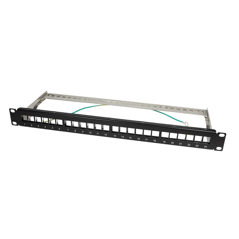 KEYSTONE PANEL LOGILINK, 1U pentru rack 19", 24 Ports, shielded, black "NK4042"