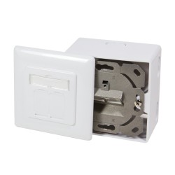 PRIZA RJ-45 aplicabila cu 2 iesiri | PRIZA RJ-45 incastrabila cu 2 iesiri LOGILINK pt. cablu FTP, Cat6, Krone (LSA) x 2 | RJ-45 