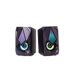 BOXE SPACER Gaming 2.0, RMS:  6W (2 x 3W), control volum, 2 x LED, USB power, black, "SPB-STORM" (timbru verde 2.00 lei)