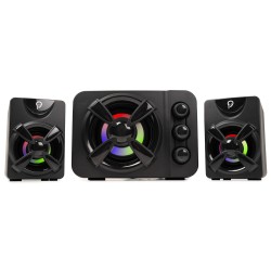BOXE SPACER Gaming 2.1, RMS: 11W (2 x 3W + 5W), control volum, bass si inalte, subwoofer lemn MDF, 3 x LED, USB power, black, "S