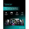 BOXE SPACER Gaming 2.1, RMS: 11W (2 x 3W + 5W), control volum, bass si inalte, subwoofer lemn MDF, 3 x LED, USB power, black, "S