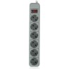 PRELUNGITOR GEMBIRD, Schuko x 6, conectare prin Schuko (T), cablu 3 m, 16 A, protectie supratensiune, protectie copii, gri, "SPG