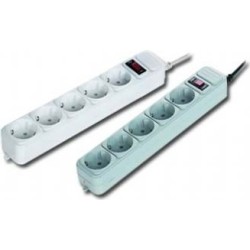 PRELUNGITOR GEMBIRD, Schuko x 5, conectare prin Schuko (T), cablu 4.5 m, 16 A, protectie supratensiune, protectie copii, gri, "S
