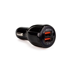ALIMENTATOR auto SPACER 33W total max, 2 x USB (1 x USB QC 3.0 18W &amp; 1 x USB 15W), pt. bricheta auto, black, #SP-QC-30" (tim