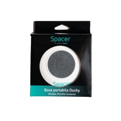 BOXA SPACER portabila bluetooth, DUCKY-WH, RMS:  3W, control volum, acumulator 300mAh, microfon incorporat, timp de funct. pana 