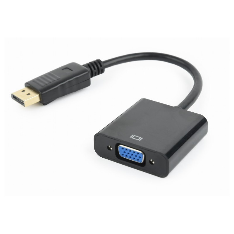 CABLU video GEMBIRD, adaptor DisplayPort (T) la VGA (M), 10cm, rezolutie maxima Full HD (1920 x 1080) la 60Hz, negru, "A-DPM-VGA