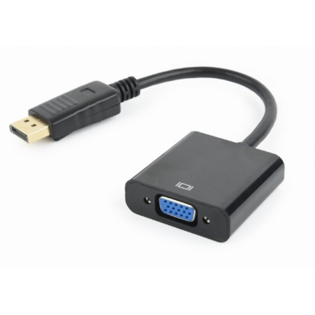 CABLU video GEMBIRD, adaptor DisplayPort (T) la VGA (M), 10cm, rezolutie maxima Full HD (1920 x 1080) la 60Hz, negru, "A-DPM-VGA