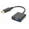 CABLU video GEMBIRD, adaptor DisplayPort (T) la VGA (M), 10cm, rezolutie maxima Full HD (1920 x 1080) la 60Hz, negru, "A-DPM-VGA