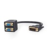 CABLU video GEMBIRD, splitter DVI-I DL (T) la 2 x VGA (M), 0.3m, rezolutie maxima 1920x1080 la 60Hz, negru, "A-DVI-2VGA-01" (tim