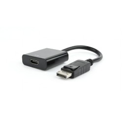 CABLU video GEMBIRD, adaptor DisplayPort (T) la HDMI (M), 10cm, rezolutie maxima Full HD (1920 x 1080) la 60Hz, negru, "AB-DPM-H