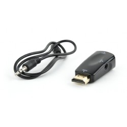 ADAPTOR video GEMBIRD, splitter HDMI (T) la VGA (M) + Jack 3.5mm (T), rezolutie maxima Full HD (1920 x 1080) la 60Hz, cablu audi