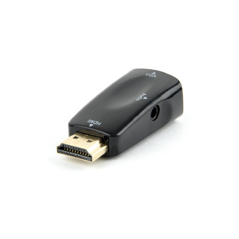 ADAPTOR video GEMBIRD, splitter HDMI (T) la VGA (M) + Jack 3.5mm (T), rezolutie maxima Full HD (1920 x 1080) la 60Hz, cablu audi