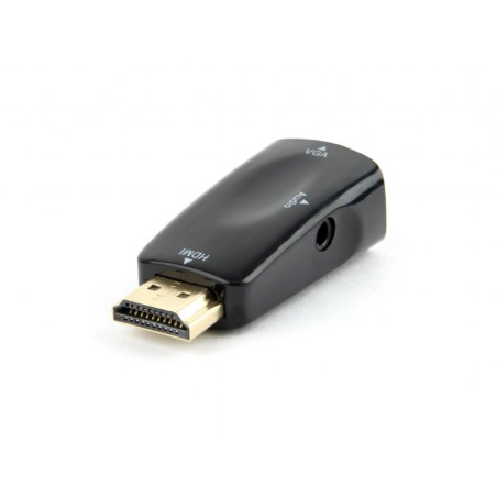 ADAPTOR video GEMBIRD, splitter HDMI (T) la VGA (M) + Jack 3.5mm (T), rezolutie maxima Full HD (1920 x 1080) la 60Hz, cablu audi
