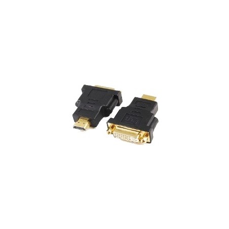 ADAPTOR video GEMBIRD, HDMI (T) la DVI-I DL (M), conectori auriti, black, "A-HDMI-DVI-3" (timbru verde 0.08 lei)