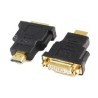 ADAPTOR video GEMBIRD, HDMI (T) la DVI-I DL (M), conectori auriti, black, "A-HDMI-DVI-3" (timbru verde 0.08 lei)