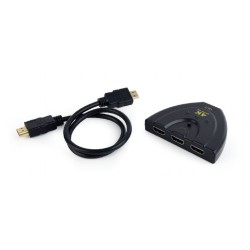 CABLU video GEMBIRD, switch 3 x HDMI (M) la HDMI (T), 0.5m,rezolutie maxima 4K UHD (3840 x 2160) la 60 Hz, conecteaza 3 dispozit