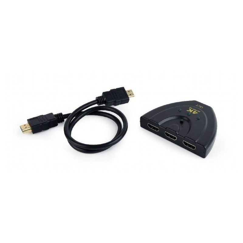CABLU video GEMBIRD, switch 3 x HDMI (M) la HDMI (T), 0.5m,rezolutie maxima 4K UHD (3840 x 2160) la 60 Hz, conecteaza 3 dispozit