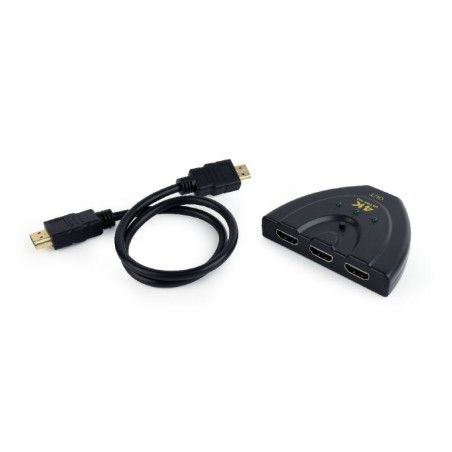CABLU video GEMBIRD, switch 3 x HDMI (M) la HDMI (T), 0.5m,rezolutie maxima 4K UHD (3840 x 2160) la 60 Hz, conecteaza 3 dispozit