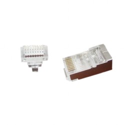 MUFA RJ-45 GEMBIRD pt. cablu FTP, Cat5e, RJ-45 (T) | RJ-45 (T) tip pass-through, ecranat, plastic cu metal, 10 buc, "LC-PTF-01/1