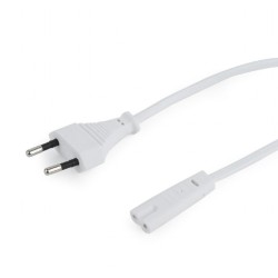 CABLU alimentare GEMBIRD casetofon, 1.8m, intrare Euro plug, iesire C7, bulk, alb, "PC-184/2-W" (timbru verde 0.08 lei)