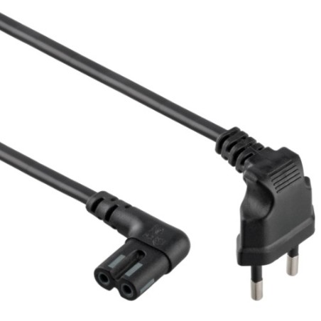 CABLU alimentare GEMBIRD casetofon, 1m, intrare Euro plug in unghi 90 grade, iesire C7 in unghi 90 grade, 10A, bulk, black, "PC-