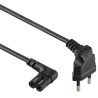CABLU alimentare GEMBIRD casetofon, 1m, intrare Euro plug in unghi 90 grade, iesire C7 in unghi 90 grade, 10A, bulk, black, "PC-