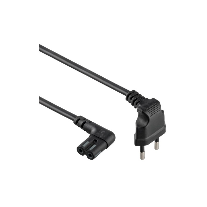 CABLU alimentare GEMBIRD casetofon, 1m, intrare Euro plug in unghi 90 grade, iesire C7 in unghi 90 grade, 10A, bulk, black, "PC-