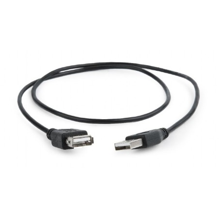 CABLU USB GEMBIRD prelungitor, USB 2.0 (T) la USB 2.0 (M), 0.75m, negru, "CC-USB2-AMAF-75CM/300-BK" (timbru verde 0.08 lei)
