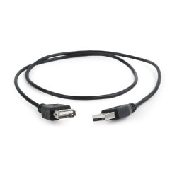 CABLU USB GEMBIRD prelungitor, USB 2.0 (T) la USB 2.0 (M), 0.75m, negru, "CC-USB2-AMAF-75CM/300-BK" (timbru verde 0.08 lei)