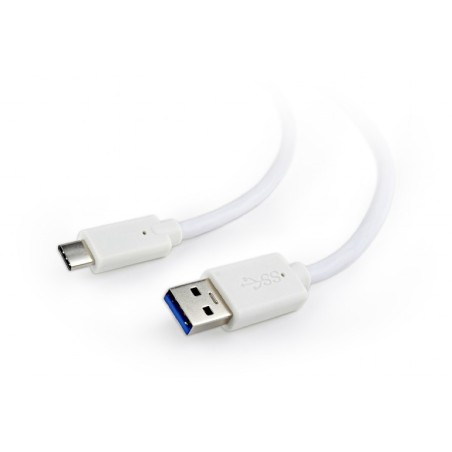 CABLU alimentare si date GEMBIRD, pt. smartphone, USB 3.0 (T) la USB 3.1 Type-C (T), 36W, 3m, alb, "CCP-USB3-AMCM-W-10" (timbru 