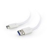 CABLU alimentare si date GEMBIRD, pt. smartphone, USB 3.0 (T) la USB 3.1 Type-C (T), 36W, 3m, alb, "CCP-USB3-AMCM-W-10" (timbru 
