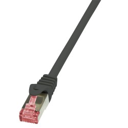 PATCH CORD S/FTP LOGILINK Cat6, LSZH, cupru, 0.25 m, negru, AWG27, dublu ecranat "CQ2013S" (timbru verde 0.08 lei)