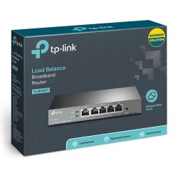 ROUTER TP-LINK wired 10/100 Mb/s, 1 WAN + 1 LAN + 3 WAN/LAN,  TL-R470T+" (timbru verde 0.8 lei)