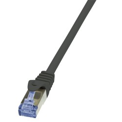 PATCH CORD S/FTP LOGILINK Cat6a, LSZH, cupru, 3 m, negru, AWG26, dublu ecranat "CQ3063S" (timbru verde 0.08 lei)
