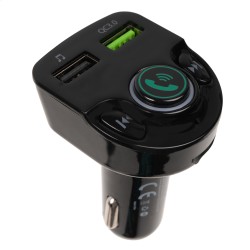 MODULATOR AUTO FM SPACER, Bluetooth 5.0. 1xUSB QC3.0 &amp; 1xUSB max. 5V/3.1A, 12V-24V, max. 10-15m, mic max. 0-2m, format MP3/W