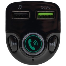 MODULATOR AUTO FM SPACER, Bluetooth 5.0. 1xUSB QC3.0 &amp; 1xUSB max. 5V/3.1A, 12V-24V, max. 10-15m, mic max. 0-2m, format MP3/W